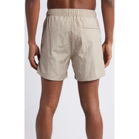 Open Edit Crinkled Nylon Swim Trunks Tan Thread - Picture 3 of 7